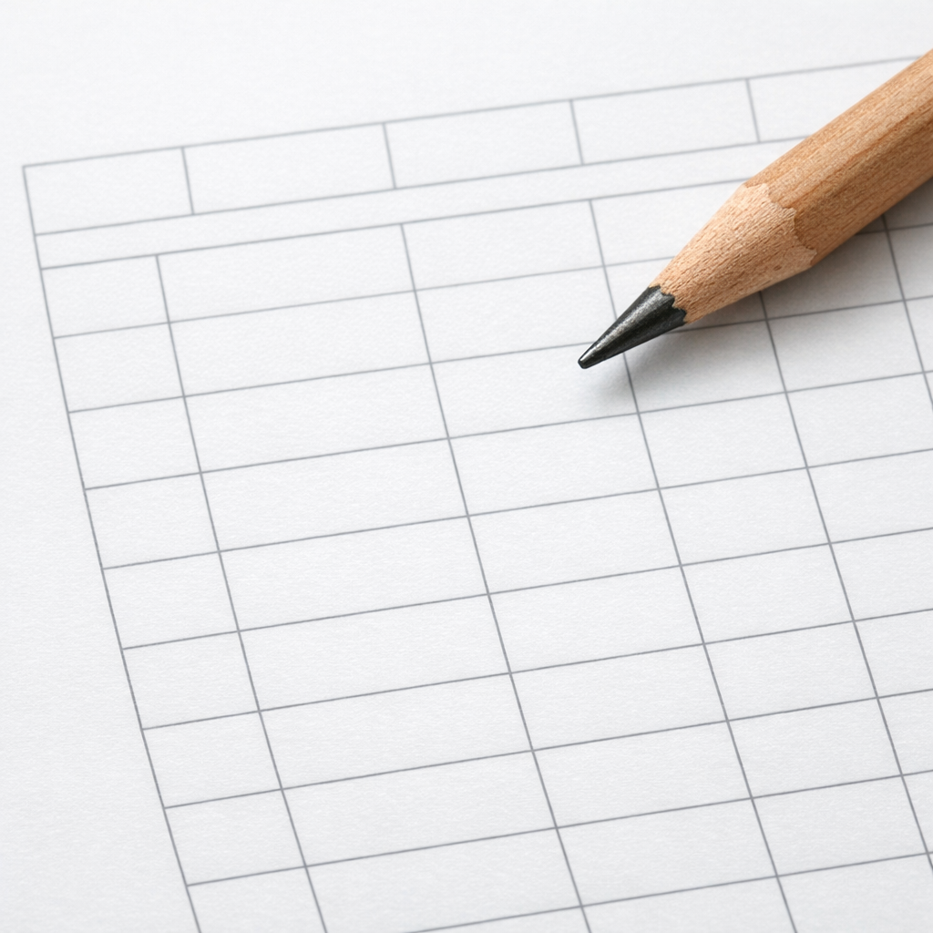 Бумага с простой линией‑трендом и карандаш