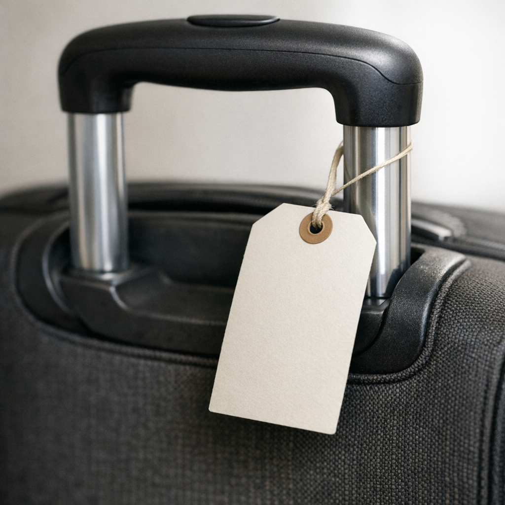 Чемодан у окна аэропорта