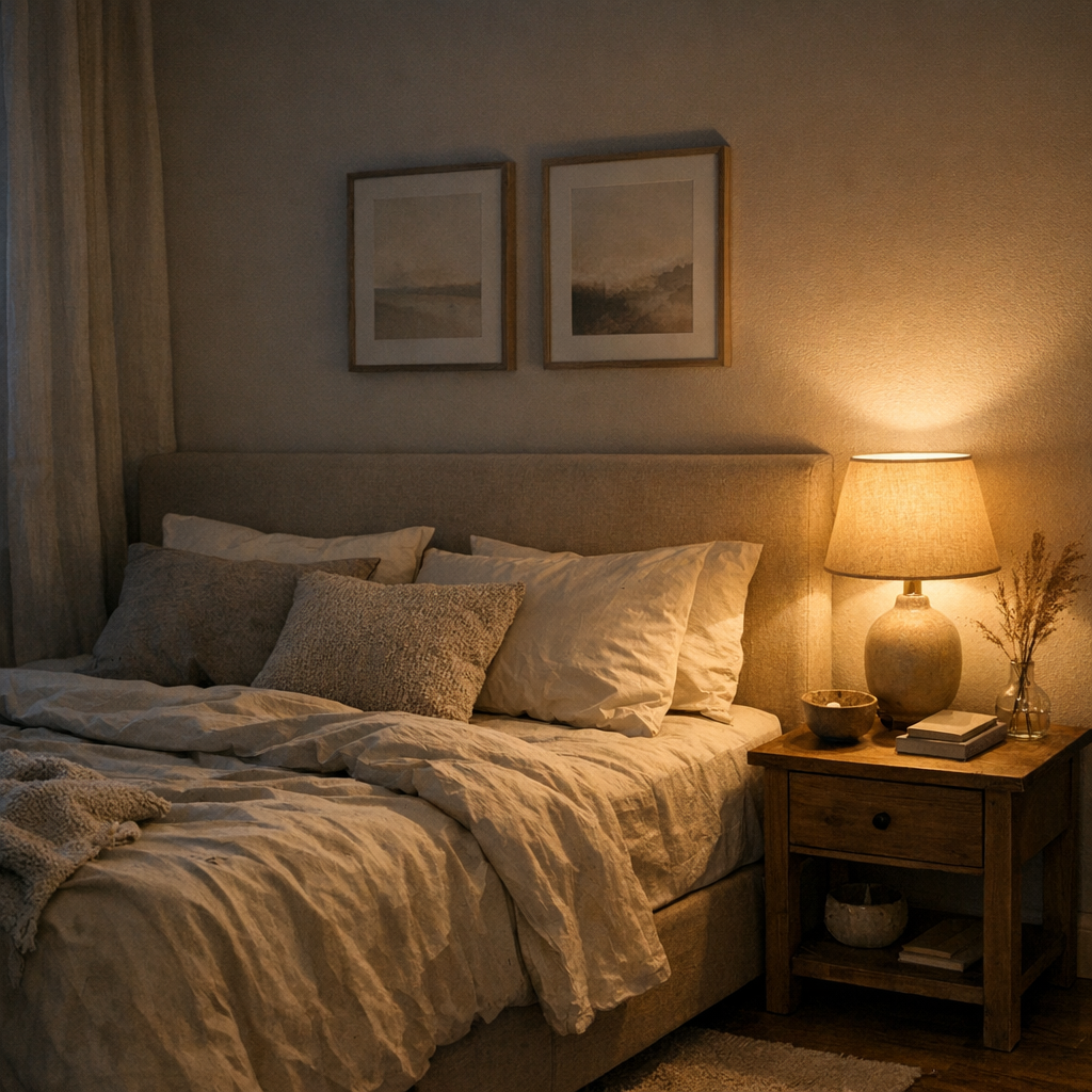 Спальня в мягком ночном свете