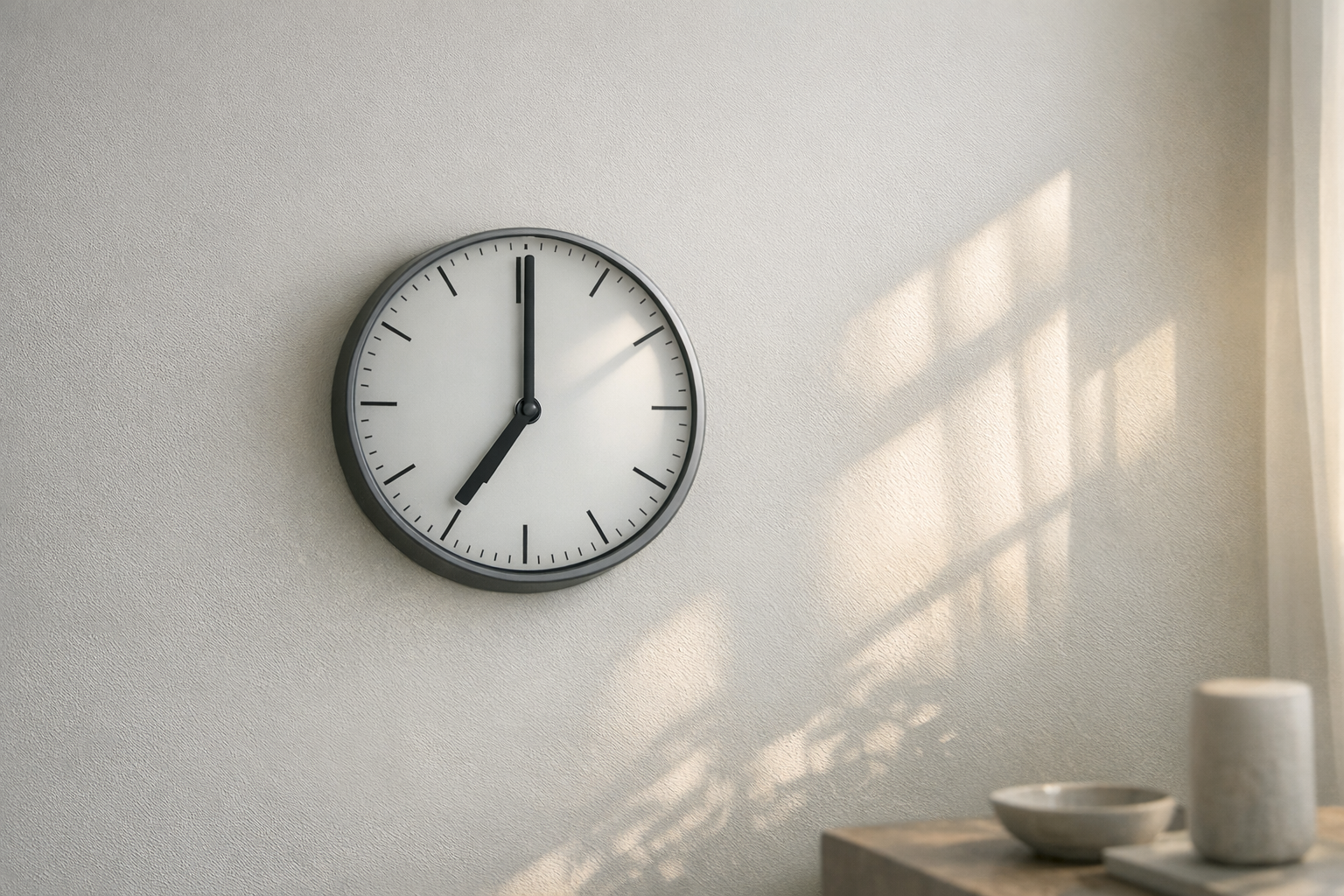 Часы в утреннем свете