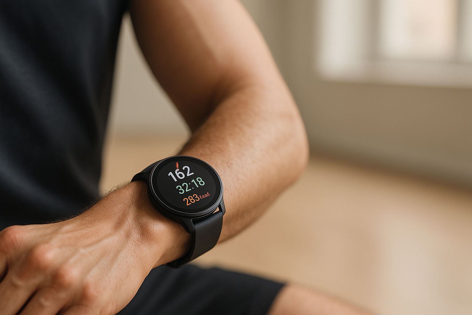 Часы во время тренировки