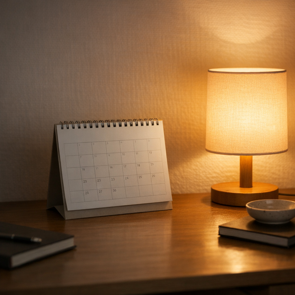 Человек смотрит в окно, спокойный вечерний свет