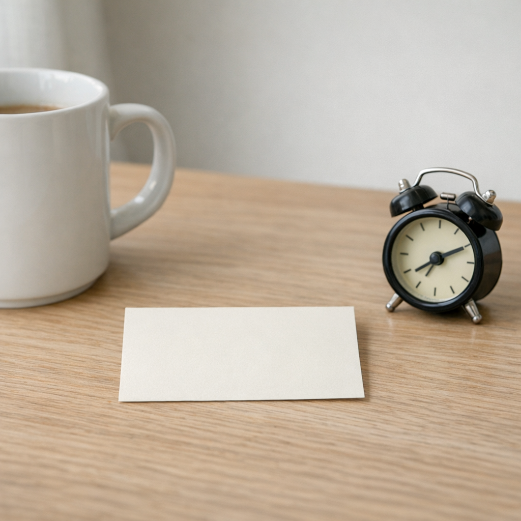 Вопрос о самочувствии: кружка и часы на столе