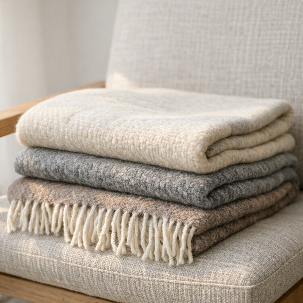 Дневной свет и плед на кресле